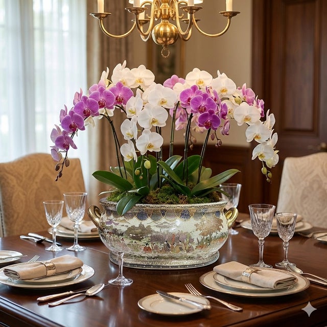 Porcelain Oriental Golden Color Satsuma Graphic Oval Pot For Sale - Image 4 of 12