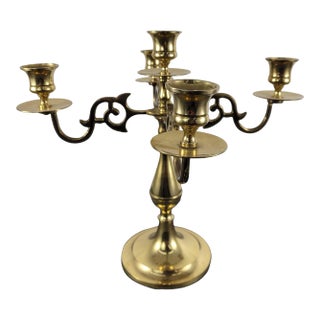 Vintage Brass Candelabra Candle Holder For Sale
