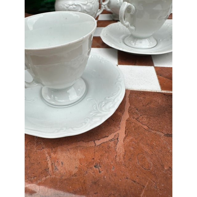 Up for consideration is a beautiful white ceramic detailed tea set. This would look lovely in your home and it is a great...