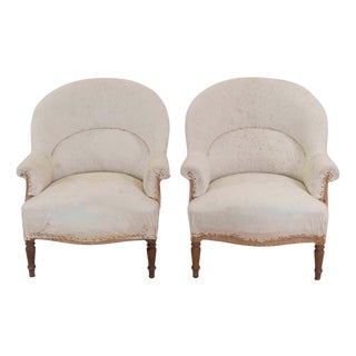 Pair of 20th Century French Chairs, Ready to Upholster For Sale