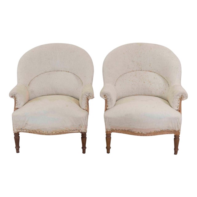 Pair of 20th Century French Chairs, Ready to Upholster For Sale