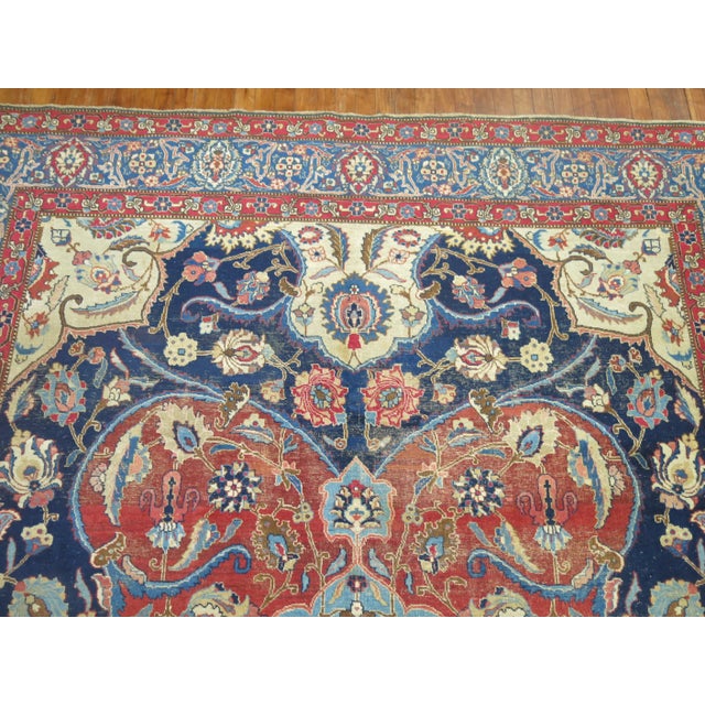 Dada Early 20th Century Dramatic Antique Tabriz Rug - 6'11" x 10'11" For Sale - Image 3 of 7