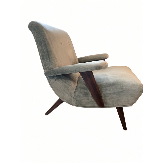 Mid-Century Modern MCM Attributed to Lawrence Peabody Lounge Chair and Ottoman For Sale - Image 3 of 8