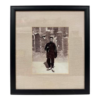Framed Vintage Black-and-White Photograph of Chinese Professor For Sale