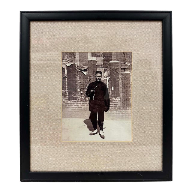 Framed Vintage Black-and-White Photograph of Chinese Professor For Sale