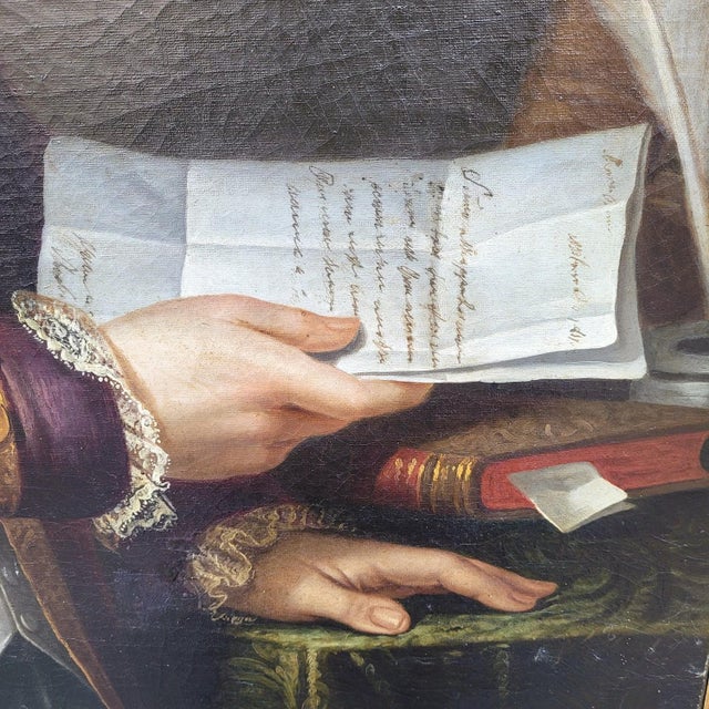 Uknown, Gentleman with Letters, 18th Century, Oil on Canvas, Framed For Sale - Image 5 of 18