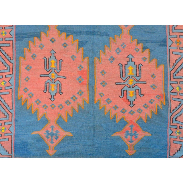 Vintage Mid Century Karebak Kilim Rug For Sale In Chicago - Image 6 of 10
