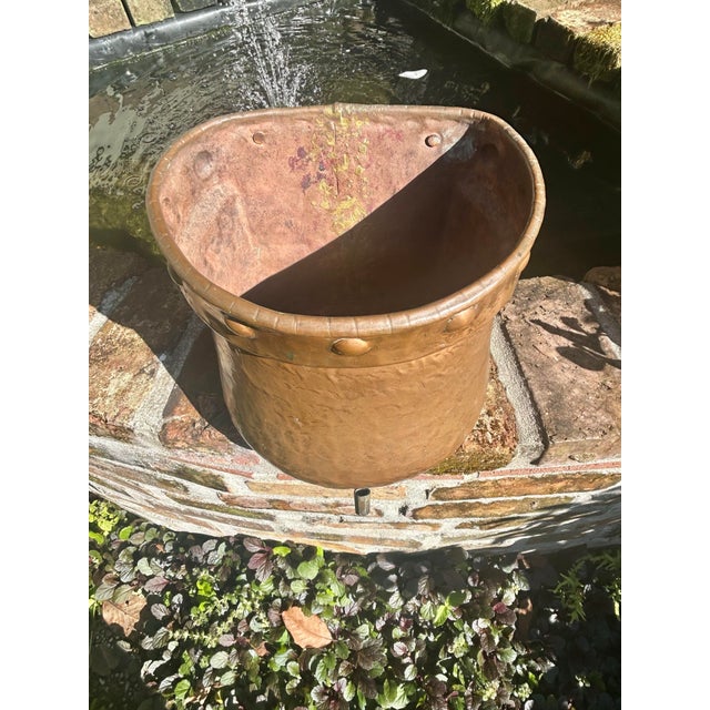 Antique French Copper Lavabo Reservoir | European Farmhouse Wall Planter For Sale - Image 11 of 12