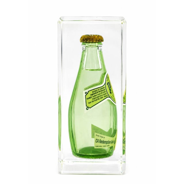 Vintage Perrier Bottle Lucite Paperweight Desk Display Decor For Sale - Image 11 of 14