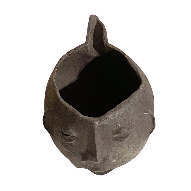 1980s Vintage Kuba Wooden Cup Figural Head Congo 8.5" W For Sale - Image 5 of 7