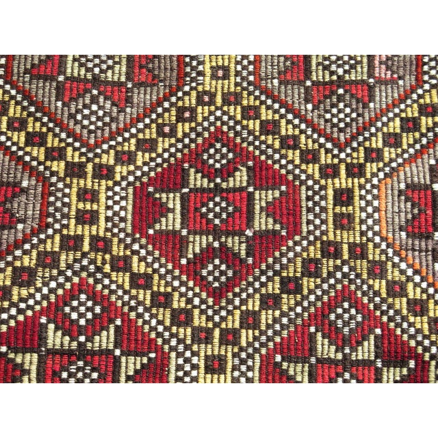 Textile Mid 20th Century Vintage Turkish Handmade Kilim Embroidery Boho Area Rugs For Sale - Image 7 of 11