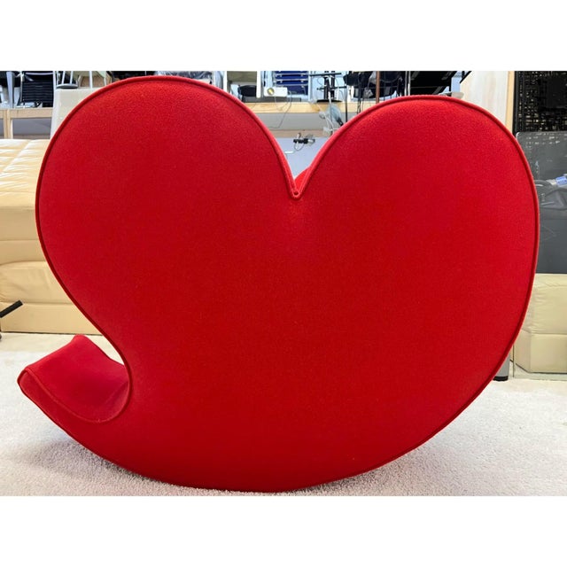 Textile Soft Heart Lounge Chair, Rocking, Red, Ron Arad for Moroso, Italy, 1991. For Sale - Image 7 of 17