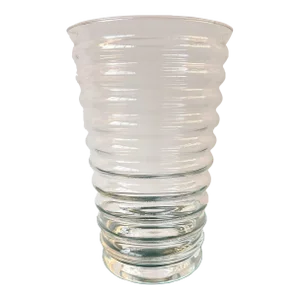 Handmade Ribbed Glass Vase