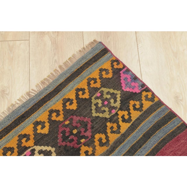 1950s Traditional Red Striped Kilim Rug For Sale In Sacramento - Image 6 of 13