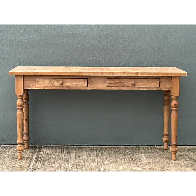 Vintage Rustic Pine Console Table For Sale - Image 10 of 12