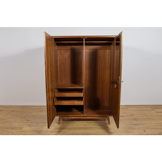 Mid-Century Walnut Wardrobe by Bohumil Landsman for Jitona Soběslav, Czechoslovakia, 1960s For Sale - Image 10 of 18