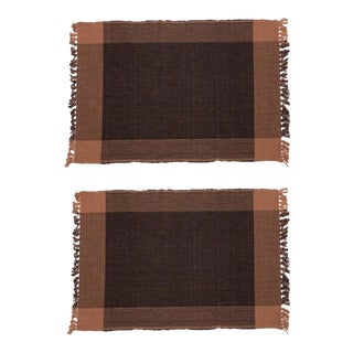 Two-Tone Placemats Black & Coffee - A Pair For Sale