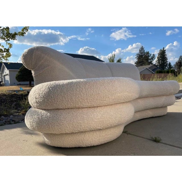 Q1980s Mid-Century Modern Adrian Pearsall Style Cloud Kidney Shaped Sofa For Sale - Image 4 of 6