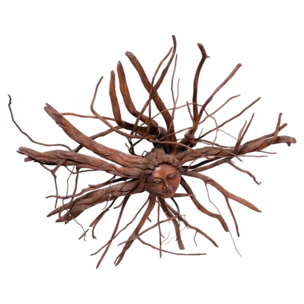 Carved Acacia Root Depicting the Spirit of Nature For Sale