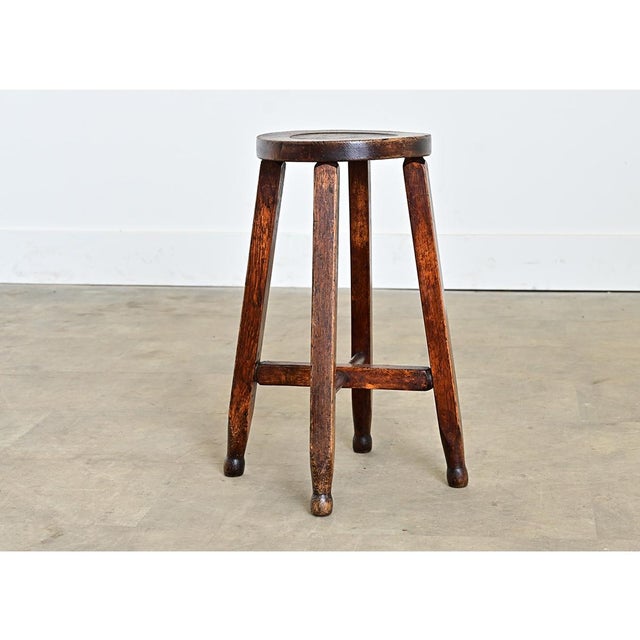 Wood English 19th Century Oak Arts & Crafts Stool For Sale - Image 7 of 9