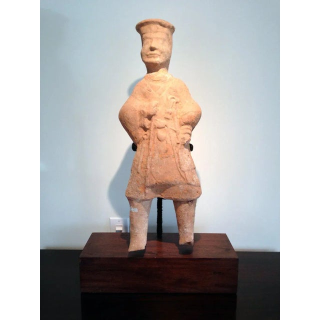 Cream Large Chinese Terracotta Tomb Figure East Han Dynasty For Sale - Image 8 of 8