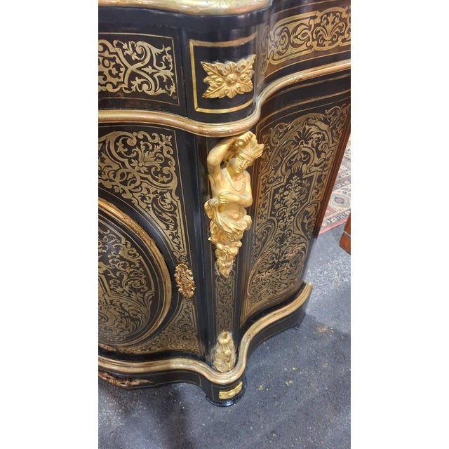 French Napoleon III Boulle Marquetry and Ormolu Cabinet, 1870 For Sale - Image 3 of 6