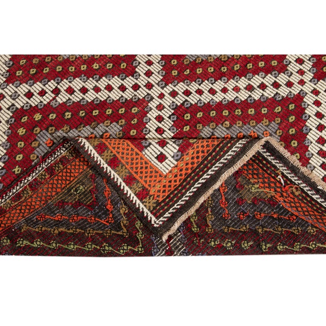 Tribal Vintage Soumak Wool Rug For Sale - Image 3 of 13