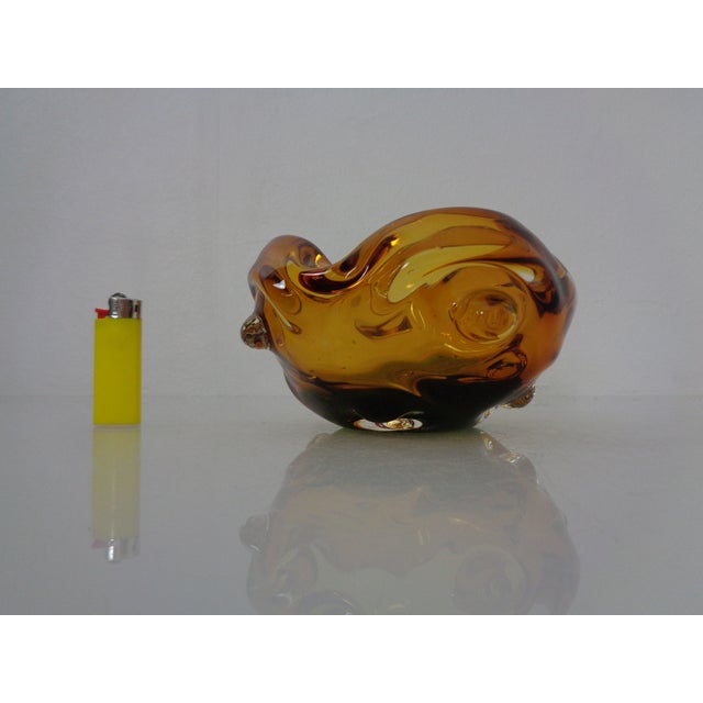 Amber and Green Murano Glass Ashtray, Italy, 1960s For Sale - Image 4 of 15
