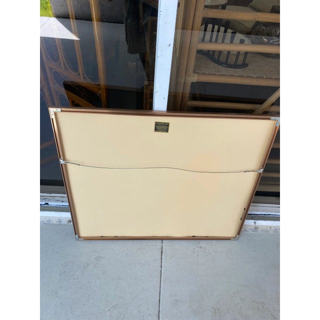 Brown 1970s Abstract Brutalist Lithograph with Shapes, Framed For Sale - Image 8 of 9