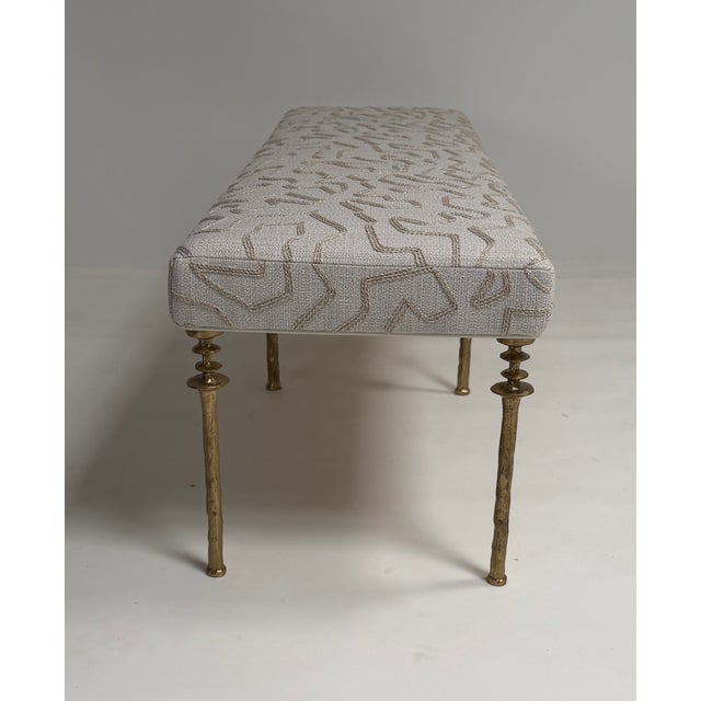 Contemporary Gold Bronze Organic Design Bench- Sorgue Bench For Sale - Image 3 of 8