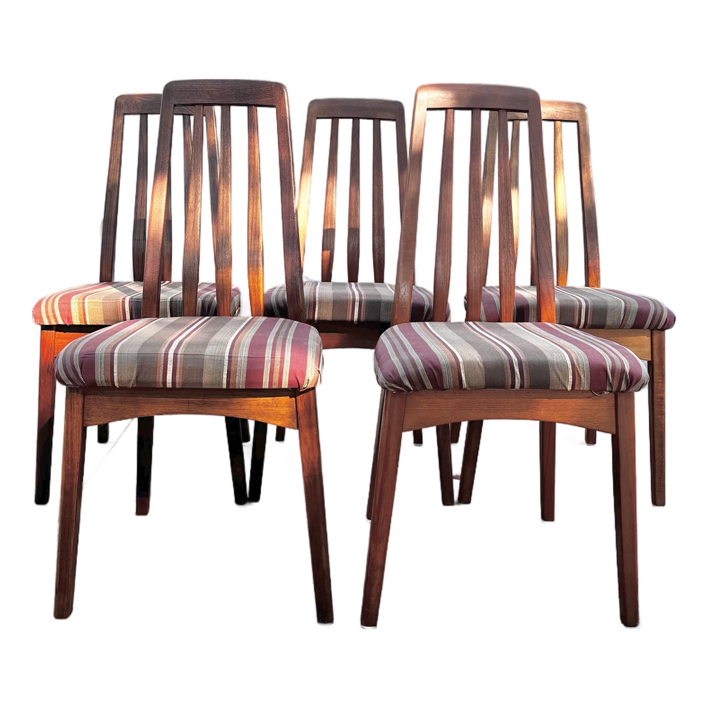 Mid Century Modern Teak Dining Chairs | Set of Five by Benny Linden ...