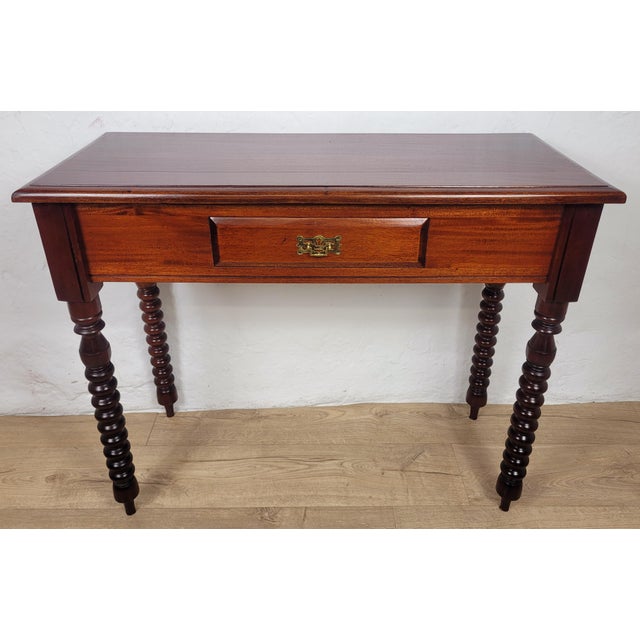 Mid-Century Mahogany Side Table, 1980s For Sale - Image 13 of 18
