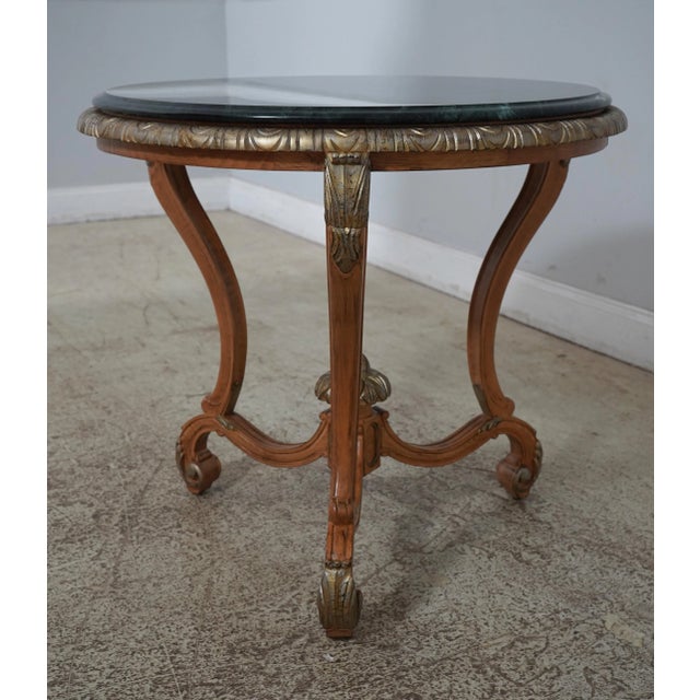 Age: Approx: 20 Years Old Details: Green Marble Top Nice Carved Details High Quality Construction Italian Design...