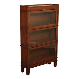 Shaw-Walker Antique Mahogany Three-Stack Barrister Bookcase For Sale