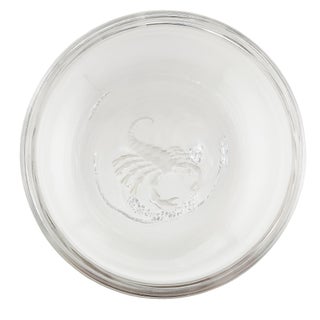 Mid 20th Century Val Saint Lambert Crystal Scorpio Dish or Ashtray With Etched Scorpion Motif For Sale
