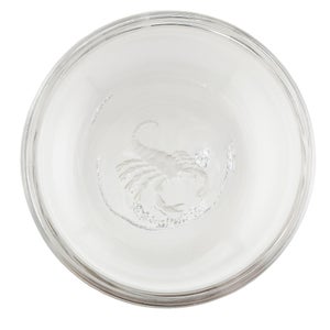 Mid 20th Century Val Saint Lambert Crystal Scorpio Dish or Ashtray With Etched Scorpion Motif