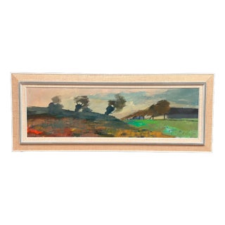 Lennart Hall, Abstract Landscape, 1960s, Oil Painting on Canvas, Framed For Sale