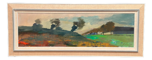 Lennart Hall, Abstract Landscape, 1960s, Oil Painting on Canvas, Framed