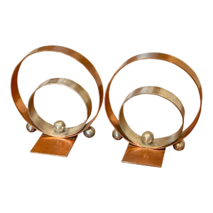 A Pair of Modernist Art Deco Metal Bookends by Walter Von Nessen, Circa 1930s