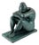 Art Deco Style Modern Sculpture, Green Patinated Bronze For Sale