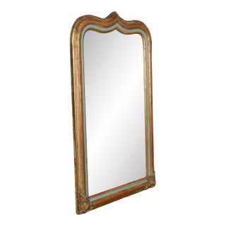 19th Century French Louis Philippe Gilded Mirror 32" X 52" For Sale