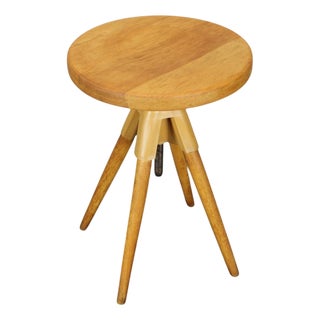 Mid-Century Modern Adjustable Atelier Stool, Czechoslovakia, 1960s For Sale