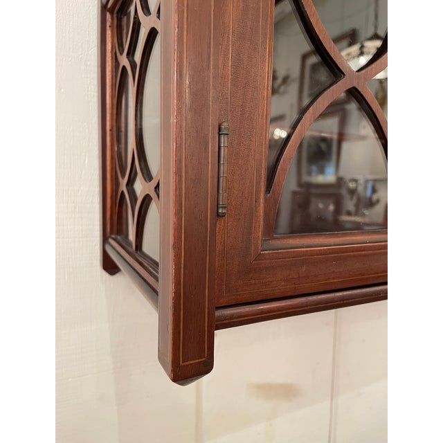 Antique Mahogany & Glass Regency Wall Cabinet For Sale - Image 10 of 16