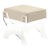 Melodie Natural Linen Stool with Acrylic X Legs For Sale