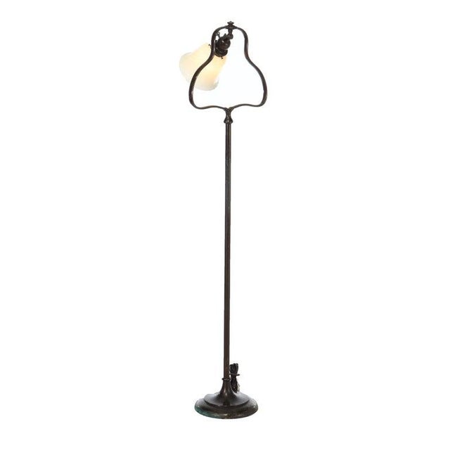 Antique Handel Floor Lamp With Opalescent Glass Shade C1910 For Sale - Image 6 of 9