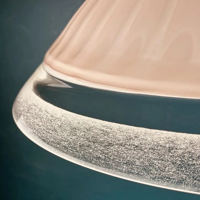 Large Vintage Italian Pink Murano Glass Chandelier, 1970s For Sale - Image 7 of 11