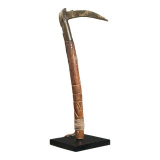 Rare Voltaic Burkina Faso Scepter With Snake Head Blade on Custom Stand For Sale