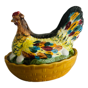 1970s Schramberg Ceramic Hen Tureen