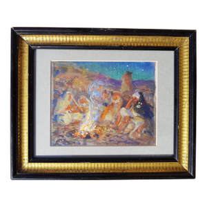 Dinet Etienne - Orientalist Scene - Gouache - Framed - Late 19th Century