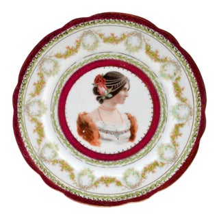 Porcelain Plate. Portrait of "Juliet". 19th C. Austria For Sale